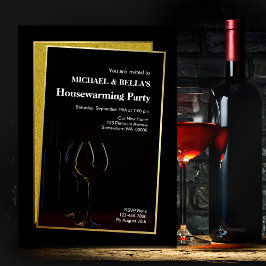 Classy Black Gold Glitzer Housewarming Party