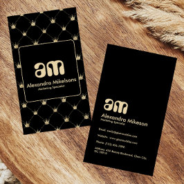 Classy Black Gold Pattern Luxury Style Visitenkarte