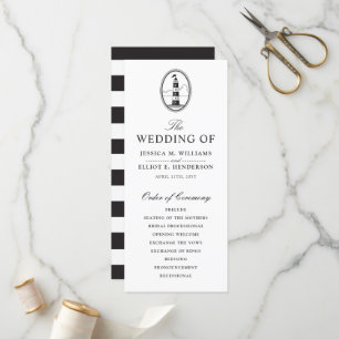 Classy Black Lighthouse Programme de mariage