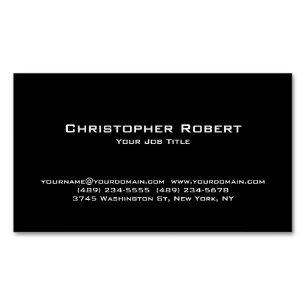 Classy Black Real Anwesen Magnetische Visitenkarte