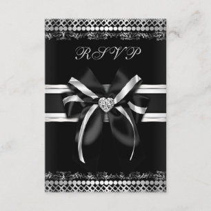 Classy Black und Silver UAWG RSVP Karte