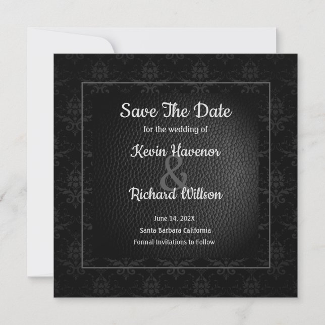 Classy Black Wedding speichern das Datum Save The Date (Vorderseite)