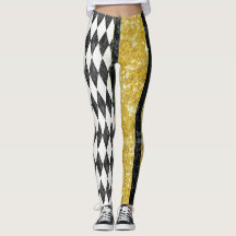 Classy Black White Gold Harlequin Diamond Argyle