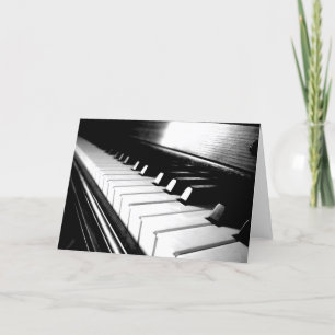 Classy Black & White Piano Photography Karte
