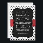 Classy Black & White Polka Dot Wedding Einladung<br><div class="desc">Klassische Schwarz & Weiß Polka Dot Hochzeitseinladungen.</div>