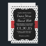 Classy Black & White Polka Dot Wedding Einladung<br><div class="desc">Klassische Schwarz & Weiß Polka Dot Hochzeitseinladungen.</div>