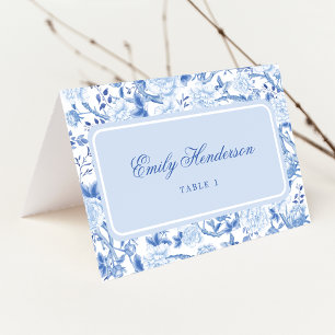 Classy Blue Chinoiserie Mariage Table Place Cartes