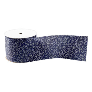 Classy Blue Silver Glitzer Leopard Animal Print Ripsband