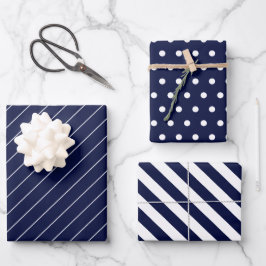 Classy Blue und White Geschenkpapier Set