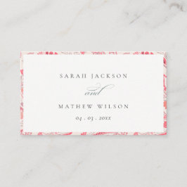 Classy Blush Paisley Typografy Wedding Website Begleitkarte