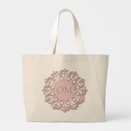 Classy Blush Pink Mandala OM Jumbo Stoffbeutel