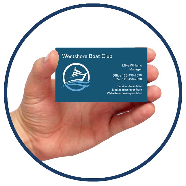 Classy Boat Club Theme Cartes de visite (Créateur téléchargé)