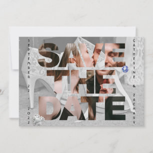 Classy Bridal Shoe Diamond Heart Sapphire Wedding Save The Date