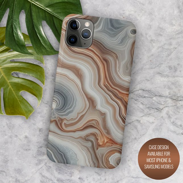 Classy Brown Beige Amber Gray Quartz Agate Pattern Case-Mate iPhone Hülle (Von Creator hochgeladen)