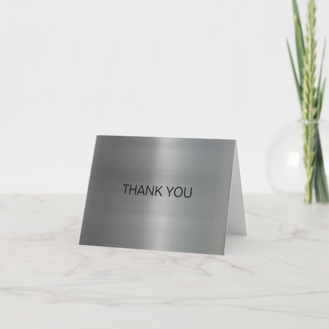 Classy Brushed Metal Vielen Dank Dankeskarte (Vorderseite)
