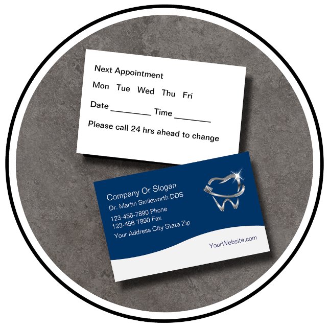 Classy Budget Dentist Ernennung Business Cards Visitenkarte (Von Creator hochgeladen)