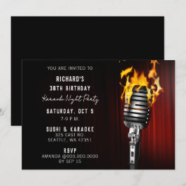 Classy Bühne Mikrofon Erwachsene Karaoke Party Einladung