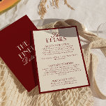 Classy Burgundy Cream Old Money Wedding Details Begleitkarte<br><div class="desc">Simple and stylish retro colorful wedding guest info details. With cream chic background and burgundy text layout with whimsical old money classy wordings. All the info are customizable as website,  transportation,  accommodation . Grab it along with other products from this classy hand made retro wedding suite.</div>