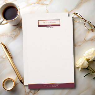 Classy Burgundy Ivory Briefpapier
