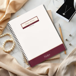 Classy Burgundy Ivory Notizbuch