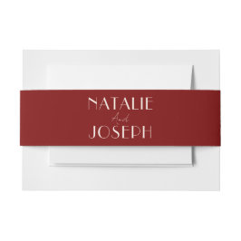 Classy Burgundy Ivory Old Money Luxury Wedding Einladungsbanderole
