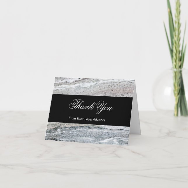Classy Business Vielen Dank Stone Marble Look Dankeskarte (Vorderseite)
