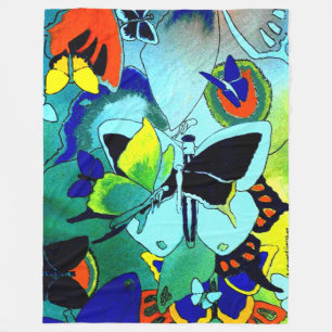 Classy Butterfly Collage Springtime-Fleece Fleecedecke