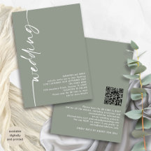Classy Calligraphy QR Code Sage Green Wedding