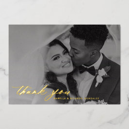 Classy Calligraphy Wedding Foto Vielen Dank Folieneinladung