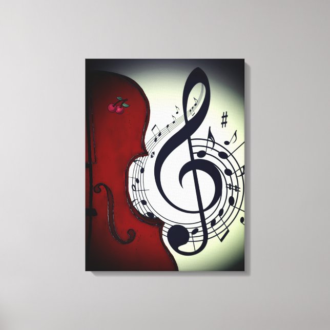 CLASSY CELLO ROCKABILLY ART DRINT LEINWANDDRUCK (Vorderseite)