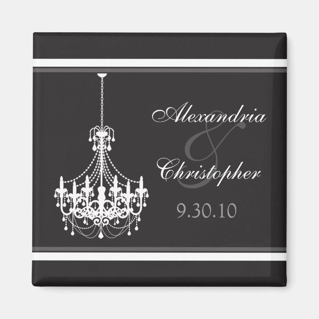 Classy Chandelier Gastgeschenk Hochzeit Magnet (we (Vorne)
