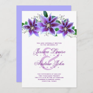 Classy Chic Clematis Faire-part de mariage