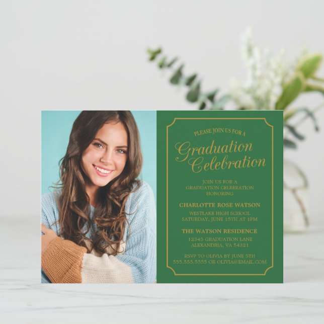 CLASSY CHIC ELEGANT GRADUTY INVITATION PARTI (Debout devant)