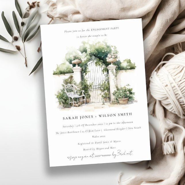 Classy Chic French Garden Landscape Engagement Einladung (Von Creator hochgeladen)