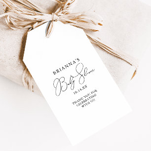 Classy Chic Minimalistisch Baby Shower Spende Tags Geschenkanhänger