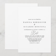 Classy Chic Minimalistisch Spanish Wedding Einladu