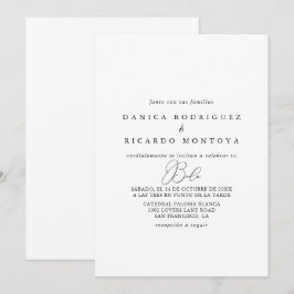 Classy Chic Minimalistisch Spanish Wedding Einladu Einladung