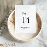Classy Chic Minimalistisch Wedding Tischnummer<br><div class="desc">Diese schicke,  minimalistische Hochzeitsfeier ist perfekt für eine rustikale Hochzeit. Das einfache und elegante Design zeichnet sich durch klassische und extravagante Schriftzeichen in Schwarz und Weiß aus. Das ist eine zweiseitige Tischnummer. Fügen Sie jede benötigte Tischnummer individuell in Ihren Warenkorb.</div>