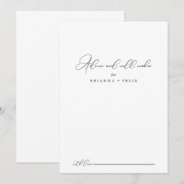 Classy Chic Minimalistisch Wedding Well wünscht Hinweiskarte