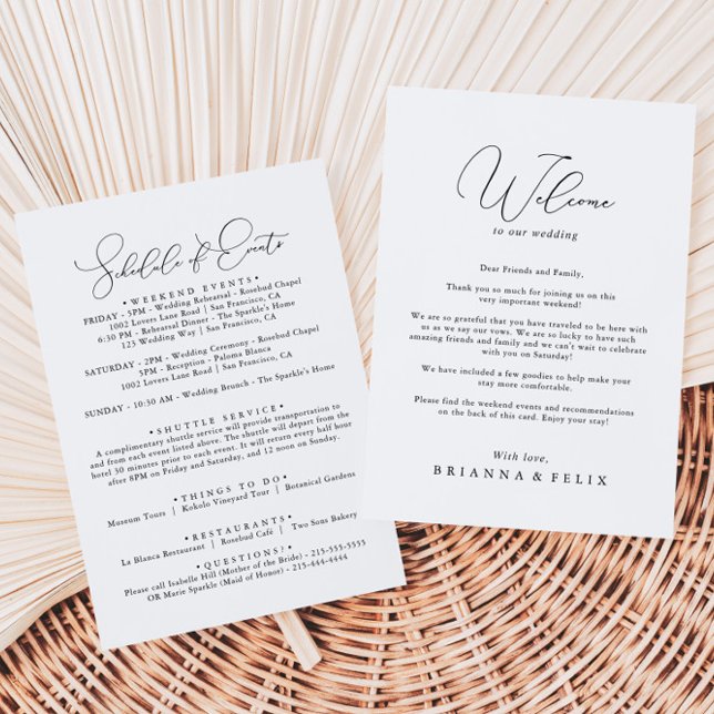 Classy Chic Minimalistisch Wedding Willkommensbrie (Von Creator hochgeladen)