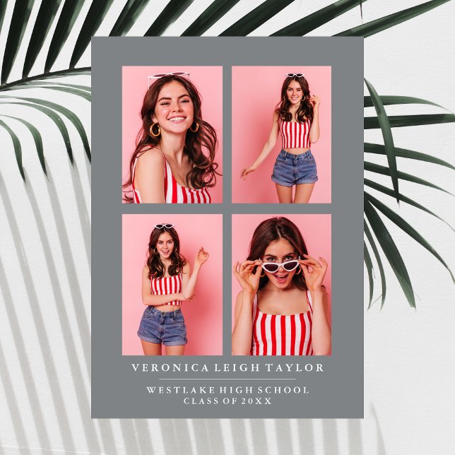 CLASSY CHIC PHOTO COLLAGE FAIRE-PART DE DIPLÔME (Créateur téléchargé)