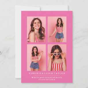 CLASSY CHIC PHOTO COLLAGE FAIRE-PART DE DIPLÔME