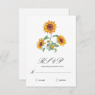 Classy Chic Sonnenblumen Botanisch RSVP Karte