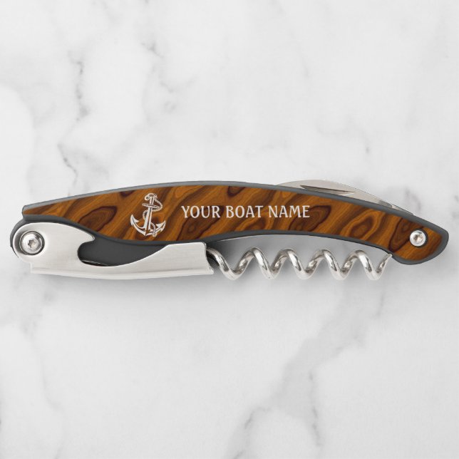 Classy Chic Summer Boat Nautical Maritime Anchor Kellnermesser (Vorderseite)