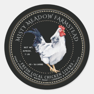 Classy Chicken Liver Label Rooster Farmer's Market Runder Aufkleber