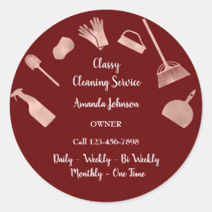 Classy Cleaning Services Office Haushaltshilfe Ros Runder Aufkleber