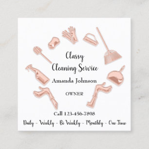 Classy Clearing House Logo Maid Glam Rose Quadratische Visitenkarte
