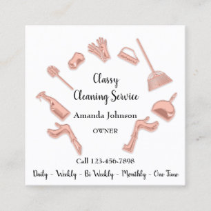 Classy Clearing Service Gold Logo Maid House Coppe Quadratische Visitenkarte