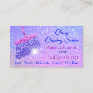 Classy Clearing Services Holograph Blue Glitzer Visitenkarte