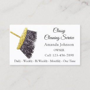 Classy Clearing Services Maid Gold White Einzigart Visitenkarte